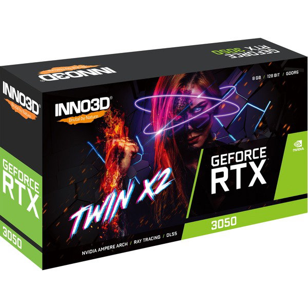 INNO3D GeForce RTX 3050 TWIN X2, graphics card - Lite Hash Rate, 1x DisplayPort, 1x HDMI 2.1