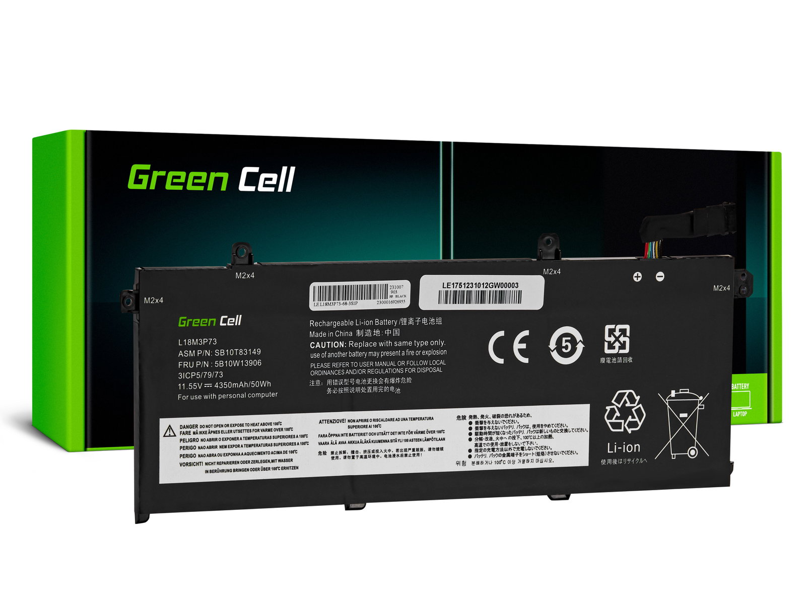 Greencell Laptop Battery for Lenovo ThinkPad T490 T495 P43s P14s 4350mAh
