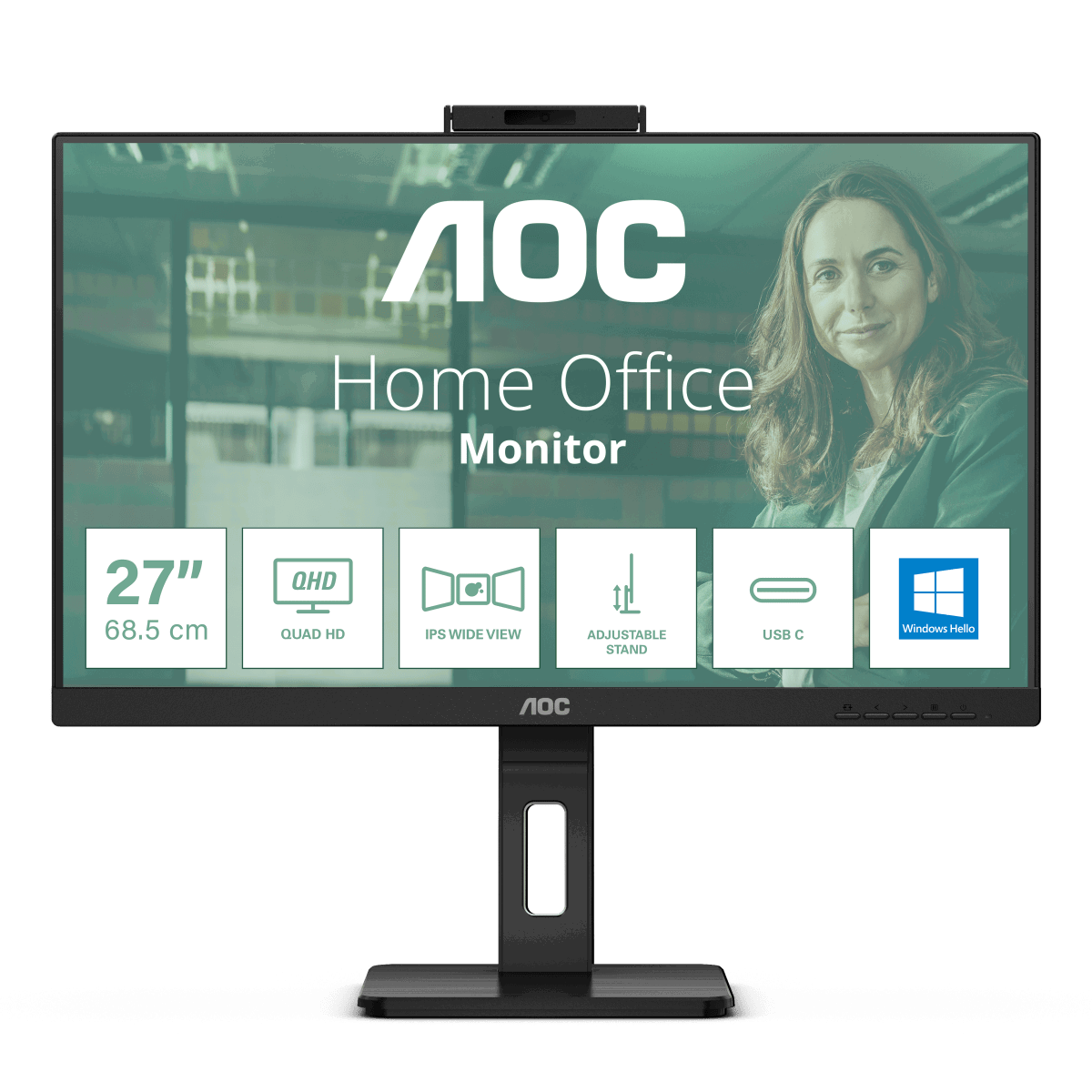 AOC Pro-line P3 Series LED Monitor 27inch 2560 X 1440 QHD 75 Hz IPS 350 10001 4 Ms 2x HDMI