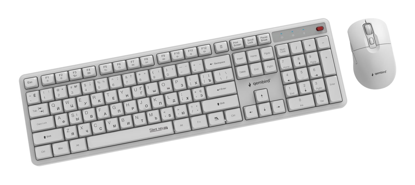 KEYBOARD +MOUSE WRL CYRILLIC/WHT KBS-WMS-01-W-CYRL GEMBIRD