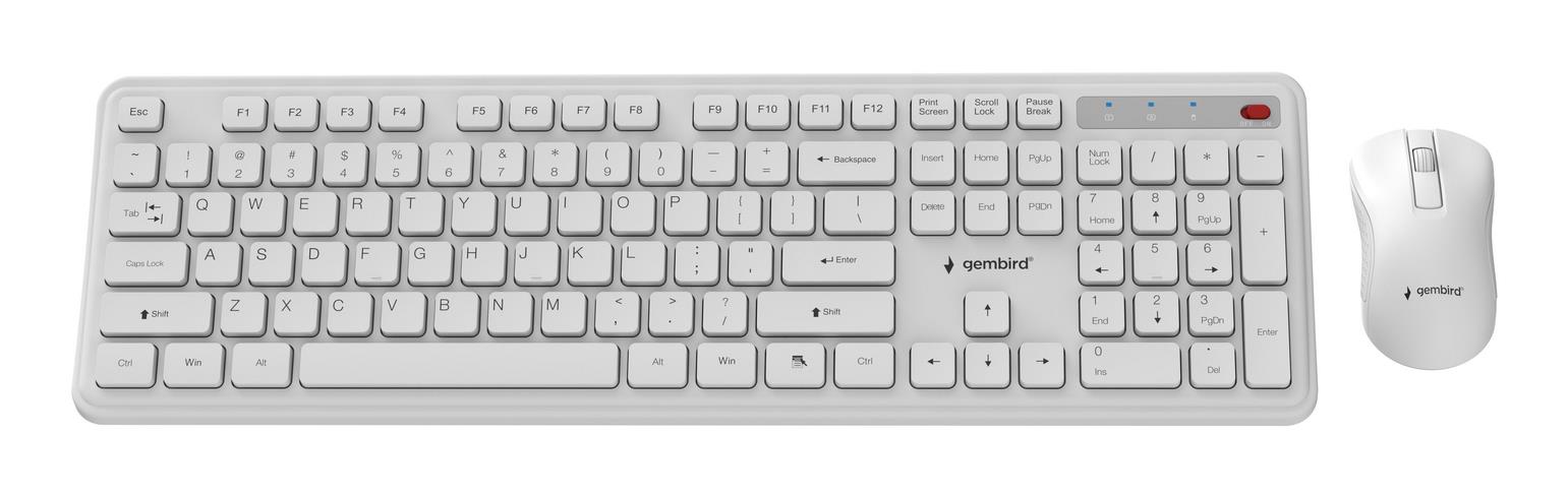 KEYBOARD +MOUSE WRL ENG/WH KBS-WPS-01-W GEMBIRD