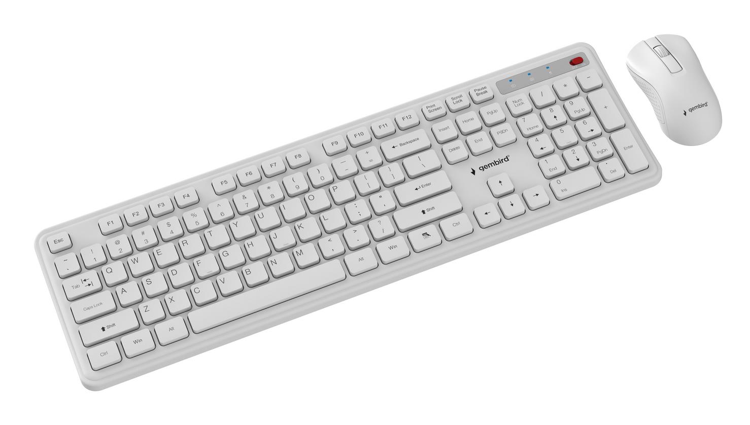 KEYBOARD +MOUSE WRL ENG/WH KBS-WPS-01-W GEMBIRD