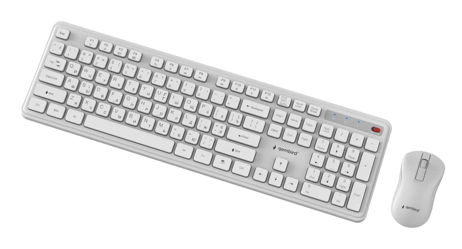 KEYBOARD +MOUSE WRL CYRILLIC/WH KBS-WPS-01-W-CYRL GEMBIRD