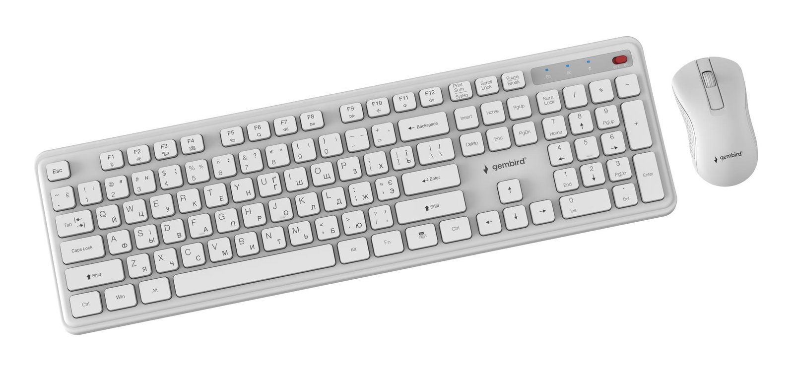 KEYBOARD +MOUSE WRL CYRILLIC/WH KBS-WPS-01-W-CYRL GEMBIRD