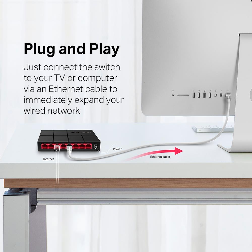 Switch MERCUSYS MS108G Desktop/pedestal 8x10Base-T 100Base-TX 1000Base-T MS108G