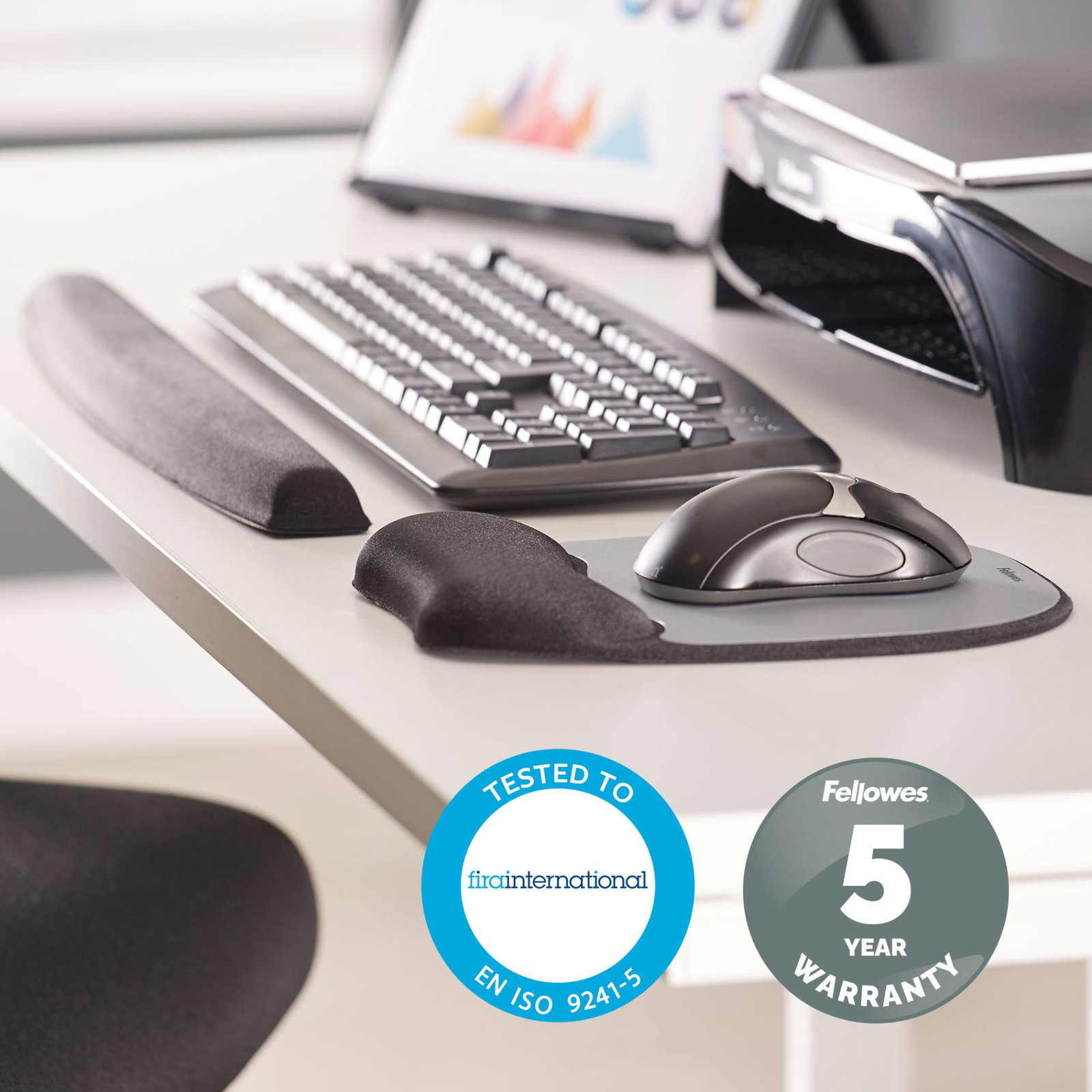 MOUSE PAD MEMORY FOAM/SILVER STREAK 9175801 FELLOWES