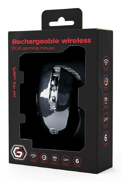 MOUSE USB OPTICAL WRL GAMING/FIREBOLT MUSGW-6BL-02 GEMBIRD