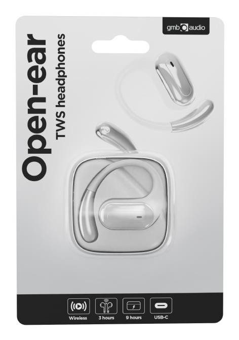 HEADSET BLUETOOTH OPEN EAR/TWS WHITE OWS-01-W GEMBIRD
