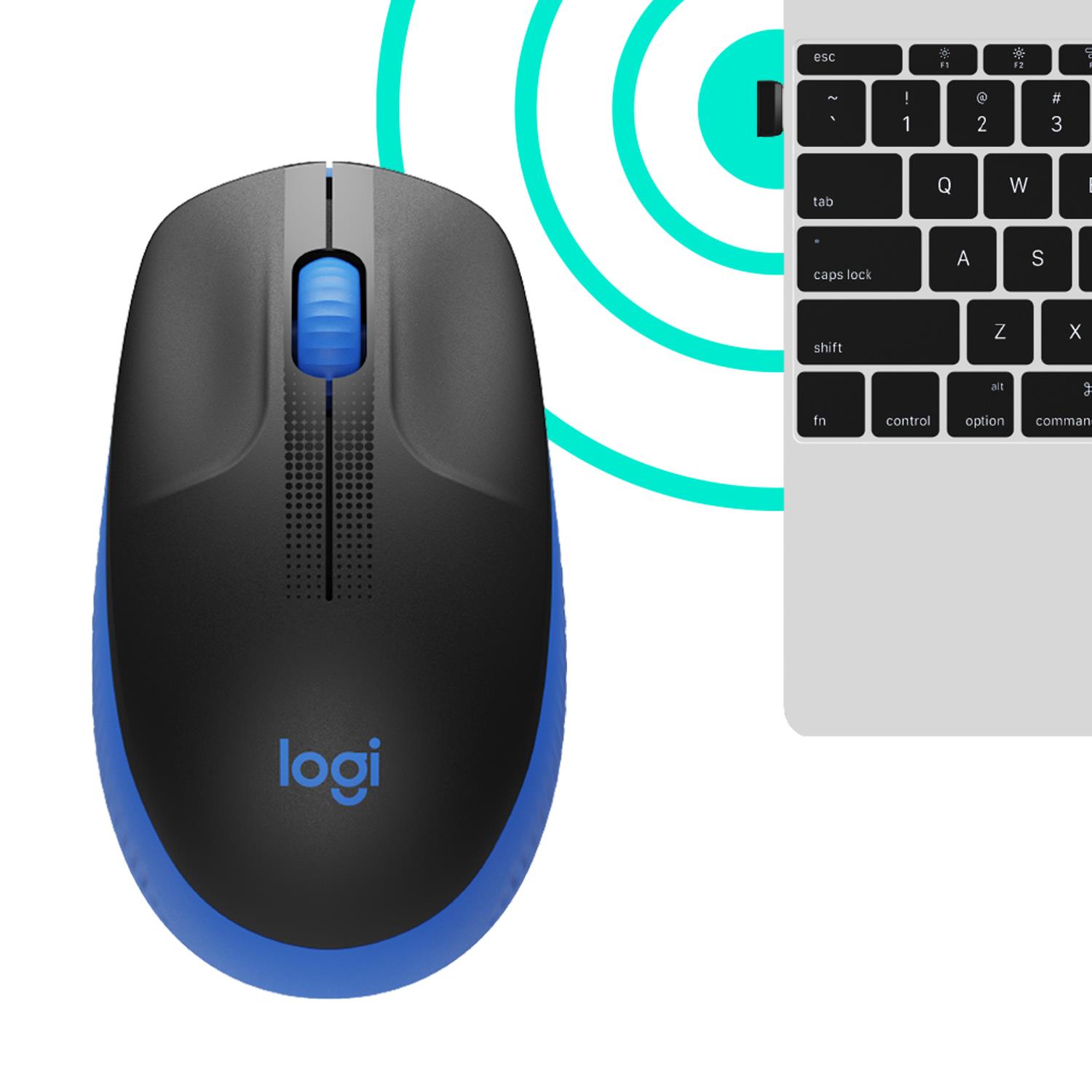 MOUSE USB OPTICAL WRL M190/BLUE 910-005907 LOGITECH