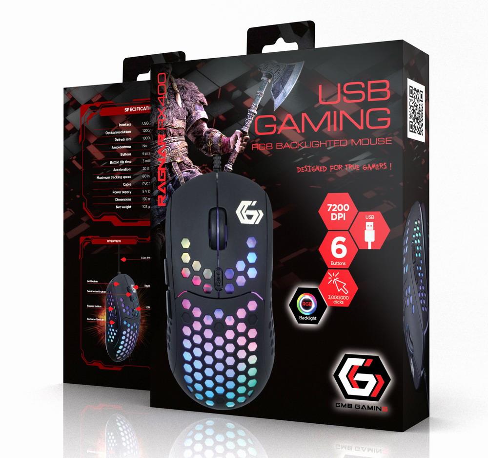 MOUSE USB OPTICAL GAMING RGB/MUSG-RAGNAR-RX400 GEMBIRD