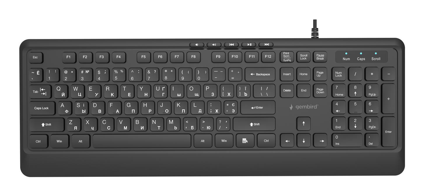 KEYBOARD MULTIMEDIA USB CYRILL/BLACK KB-MCH-05-CYRL GEMBIRD
