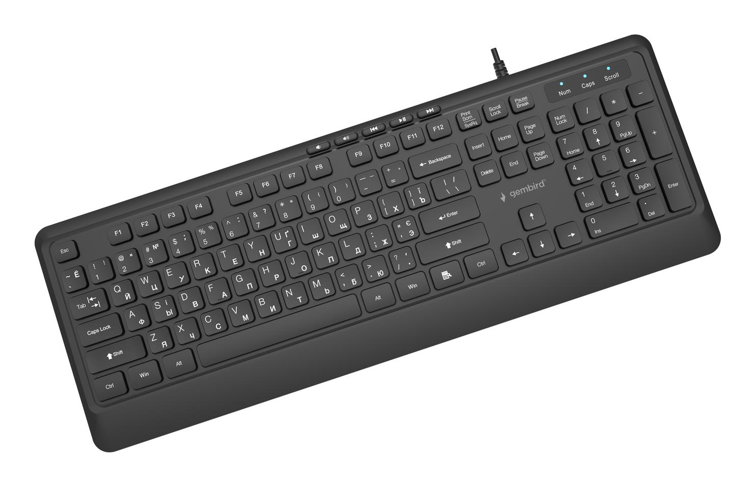 KEYBOARD MULTIMEDIA USB CYRILL/BLACK KB-MCH-05-CYRL GEMBIRD