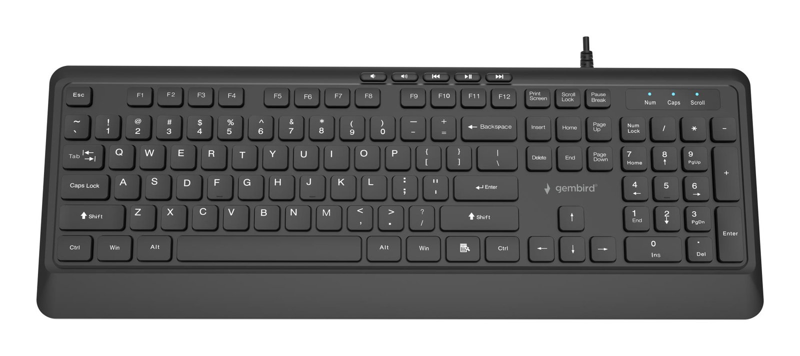 KEYBOARD MULTIMEDIA USB ENG/BLACK KB-MCH-05 GEMBIRD