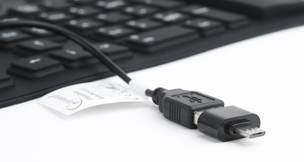 KEYBOARD FLEXIBLE USB ENG/BLACK KB-109F-B GEMBIRD
