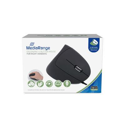 MOUSE USB OPTICAL 6-BUTTON/RIGHT BLACK MROS230 MEDIARANGE