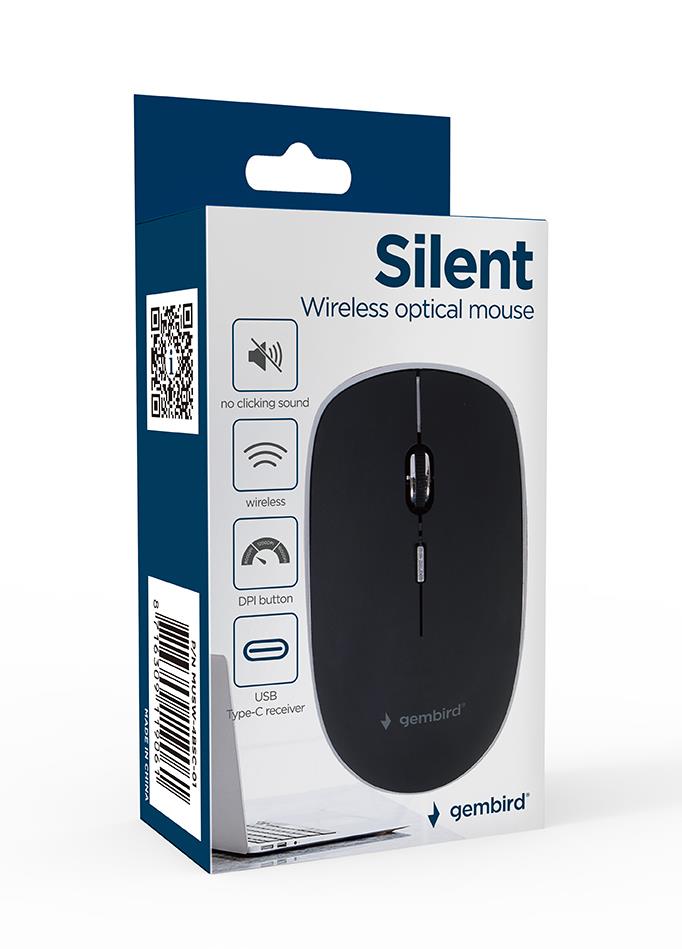 MOUSE USB-C OPTICAL WRL BLACK/SILENT MUSW-4BSC-01 GEMBIRD