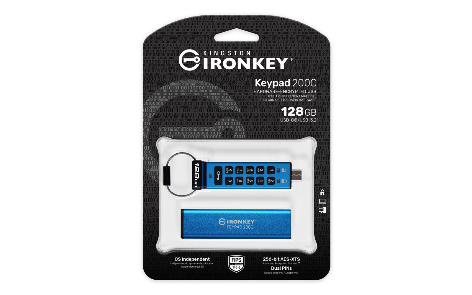 MEMORY DRIVE FLASH USB-C/128GB IKKP200C/128GB KINGSTON