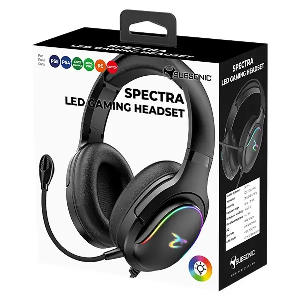 Subsonic SA5684 Spectra LED Gaming Headset Black