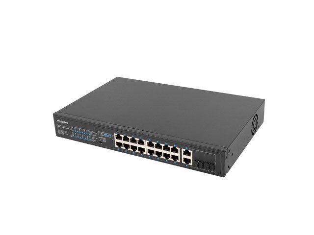 Lanberg Switch rack 19 POE+ 16x 100MB /2X COMBO GIGABIT ETHERNET 150W