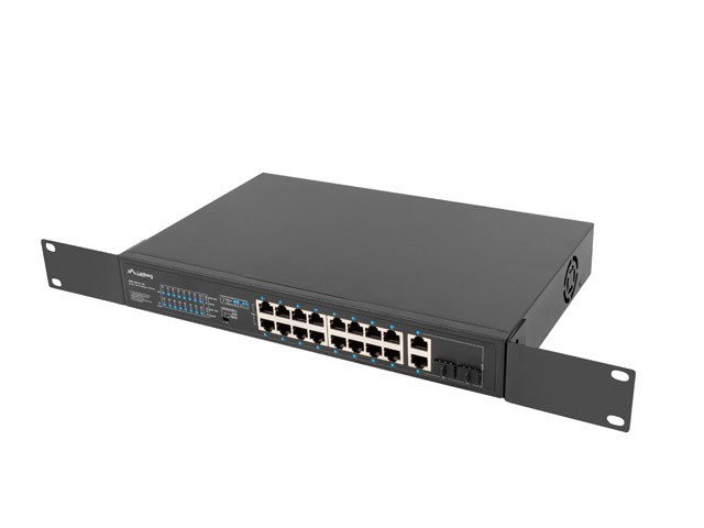 Lanberg Switch rack 19 POE+ 16x 100MB /2X COMBO GIGABIT ETHERNET 150W