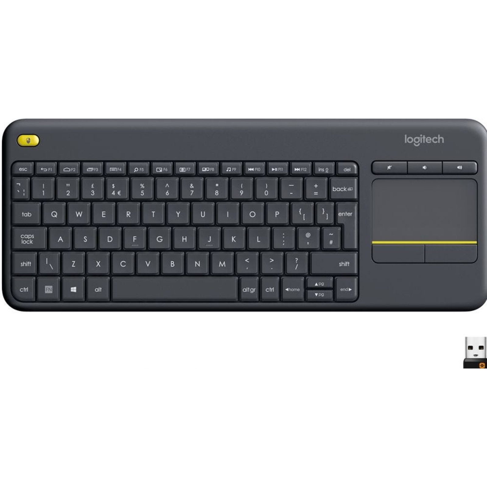 Logitech K400 Plus Tv RF Wireless QWERTZ Black