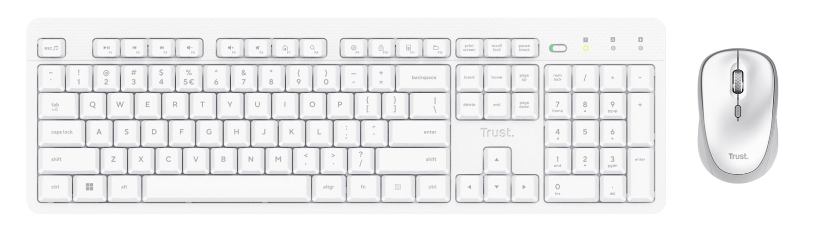 Trust Ody II keyboard Mouse included Home/Office RF Wireless QWERTY US English White