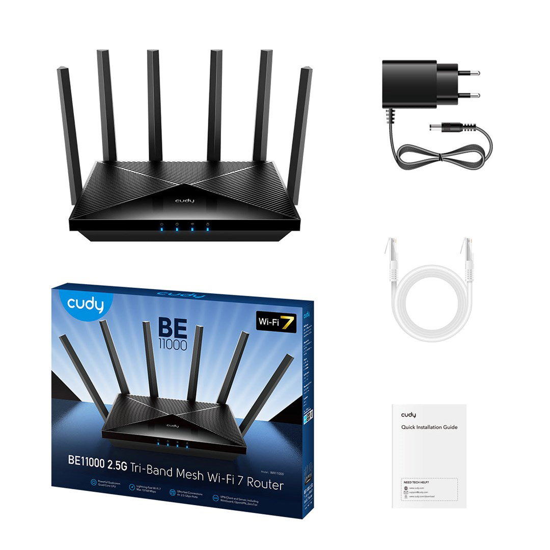 Cudy WR6500 wireless router Gigabit Ethernet Dual-band (2.4 GHz / 5 GHz) Black