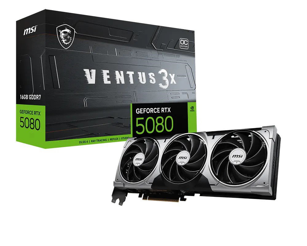MSI RTX 5080 16G VENTUS 3X OC BLACK graphics card