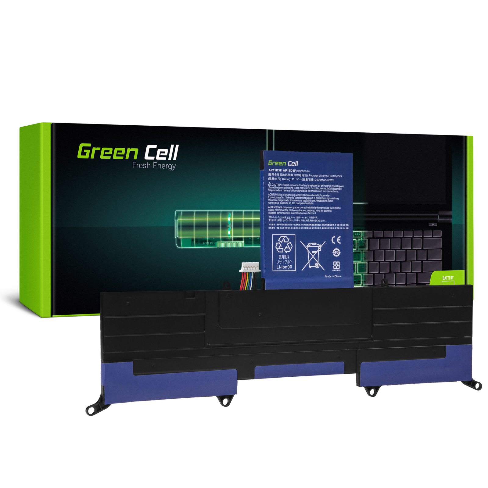 Greencell Laptop Battery AP11D3F for Acer Aspire S3 11.1V 3000mAh