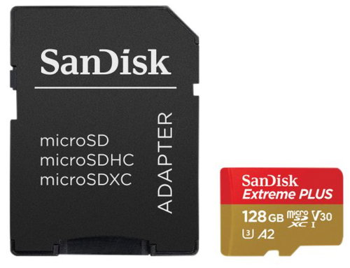 EXTREME PLUS MICROSDXC 128GB+SD - ADAPTER 200MB/S 90MB/S A2 C10 V3