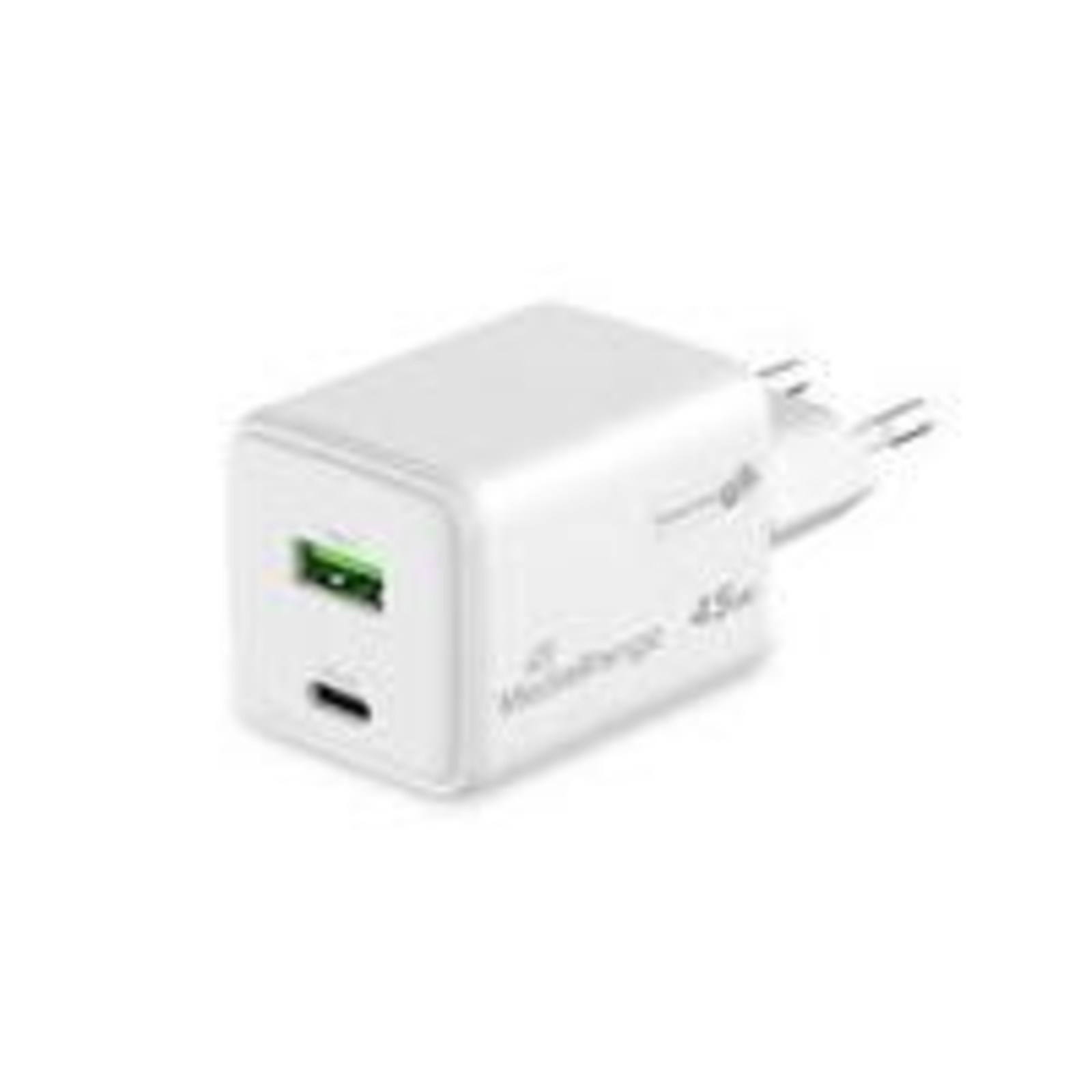 MEDIARANGE Charger 43W 2-Port 1x USB-A/1x USB-C GaN White