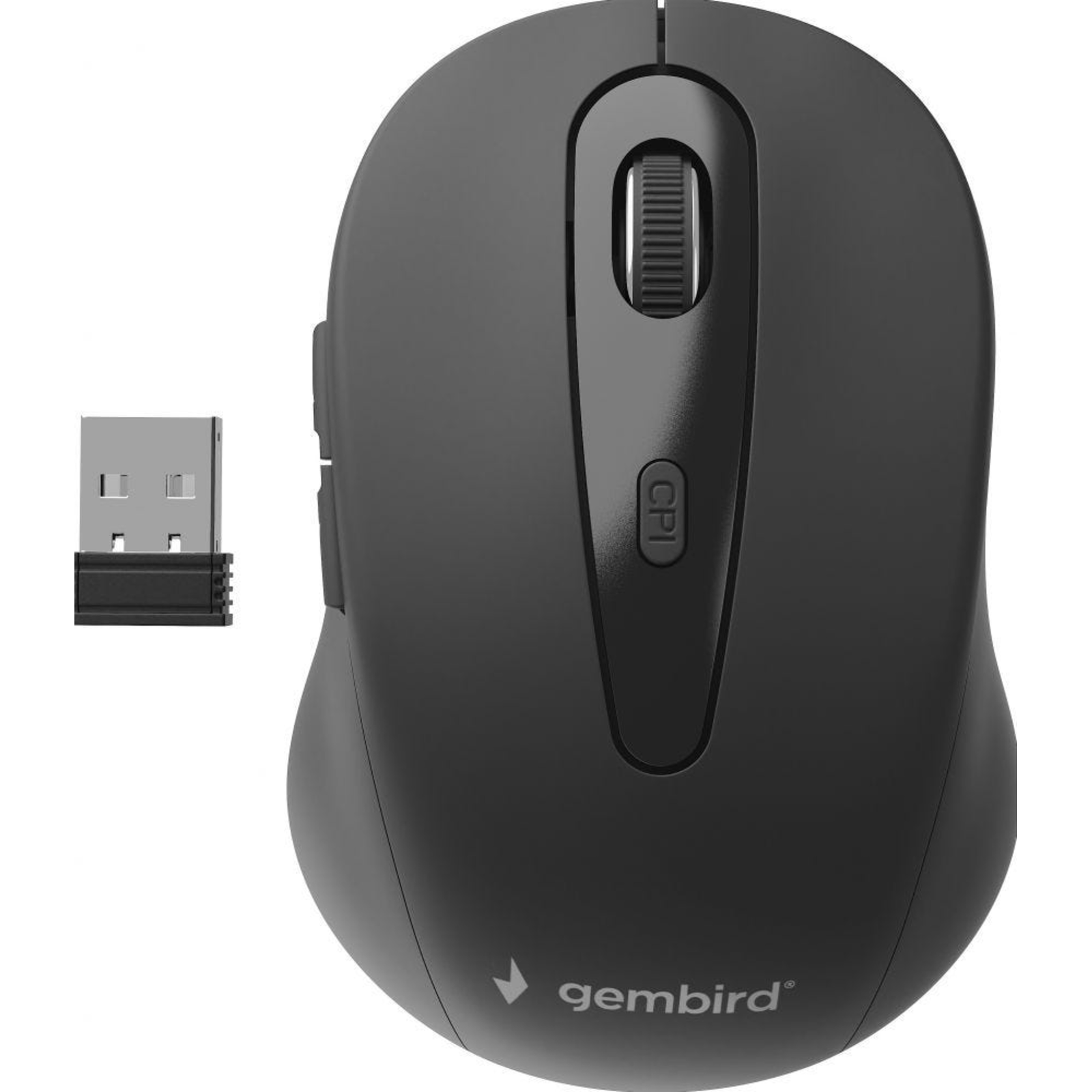 Gembird Mouse Optical 6 Buttons Wireless 2.4 GHz Receiver USB Black Blister Pack