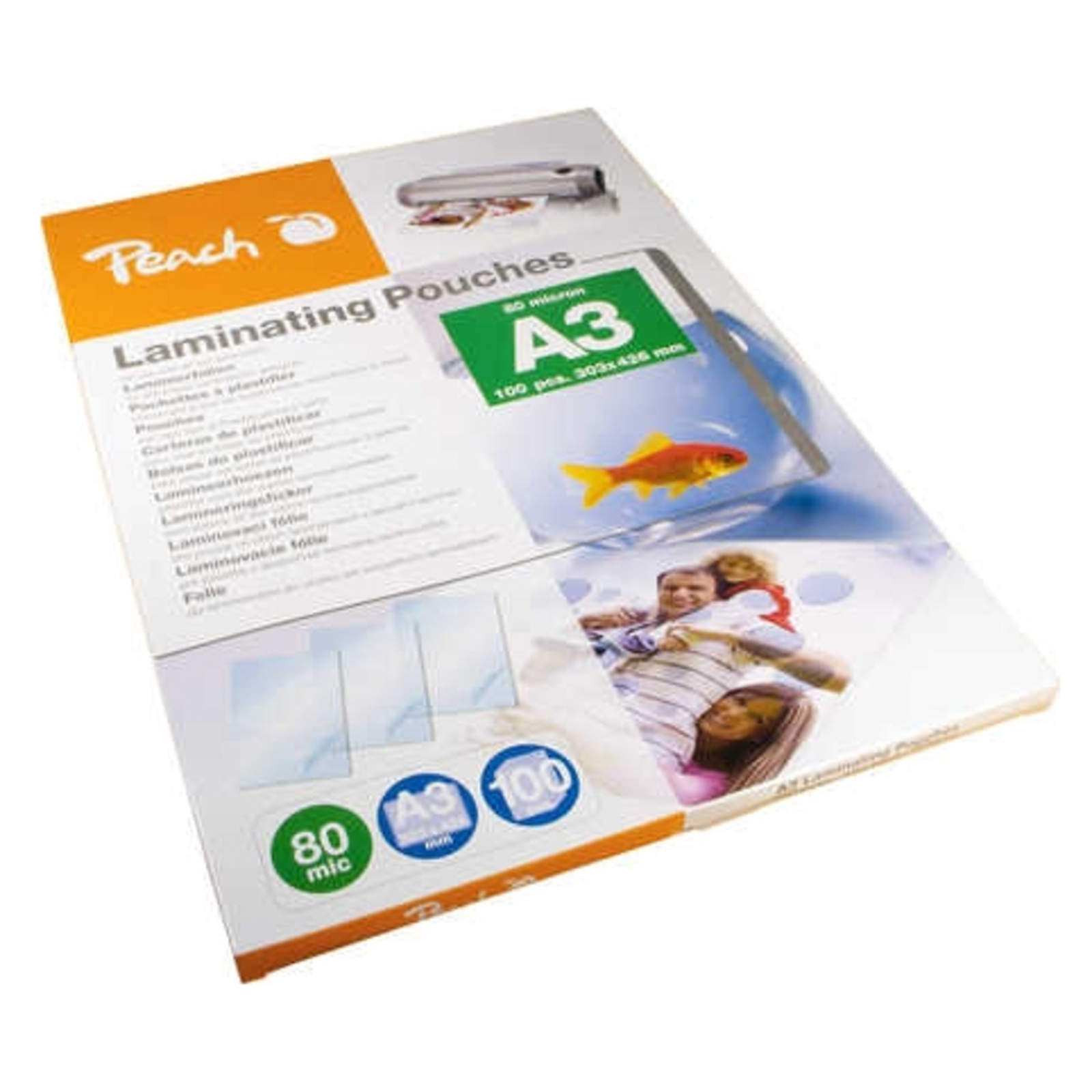 Peach Laminating Films A3 80mic Glossy PP580-01 100PK