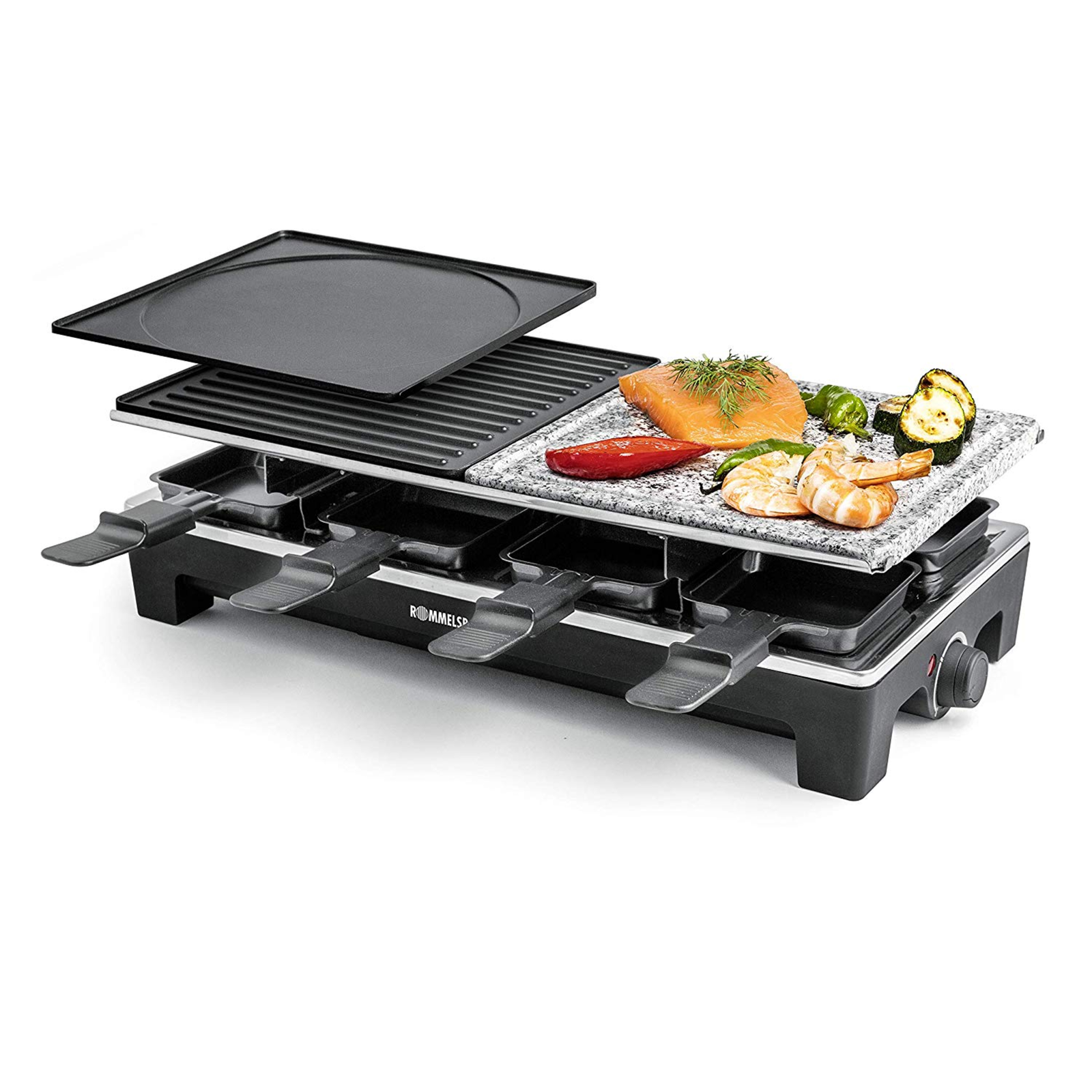 Rommelsbacher Raclette Grill RCS 1350 Black Stainless Steel