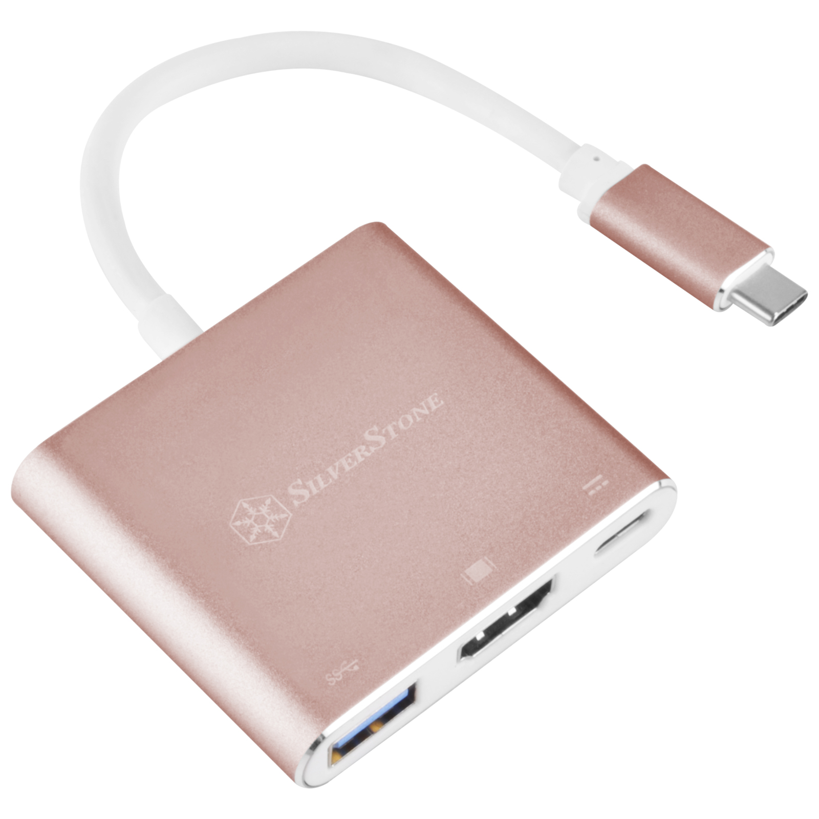 SilverStone SST-EP08P USB 3.1 Type-C Adapter to HDMI/USB Type C/USB Type A Pink