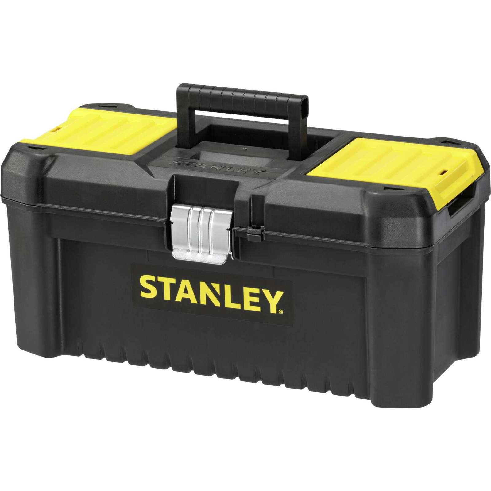 Stanley Plastic Box InchSENTIALinchorganisers Metal Clasps Toolbox Black Yellow 406mm 205mm 195mm