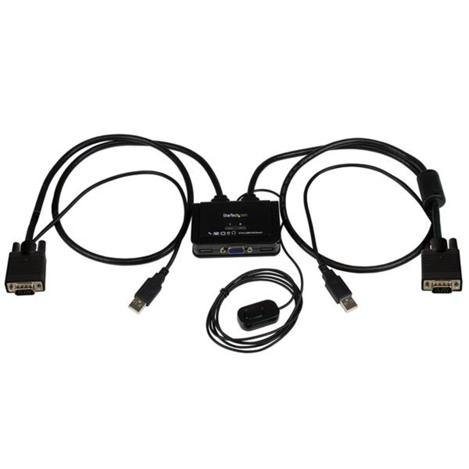 StarTech.com 2 Port VGA USB KVM Switch Cable VGA KVM Switch USB Powered with Remote Switching