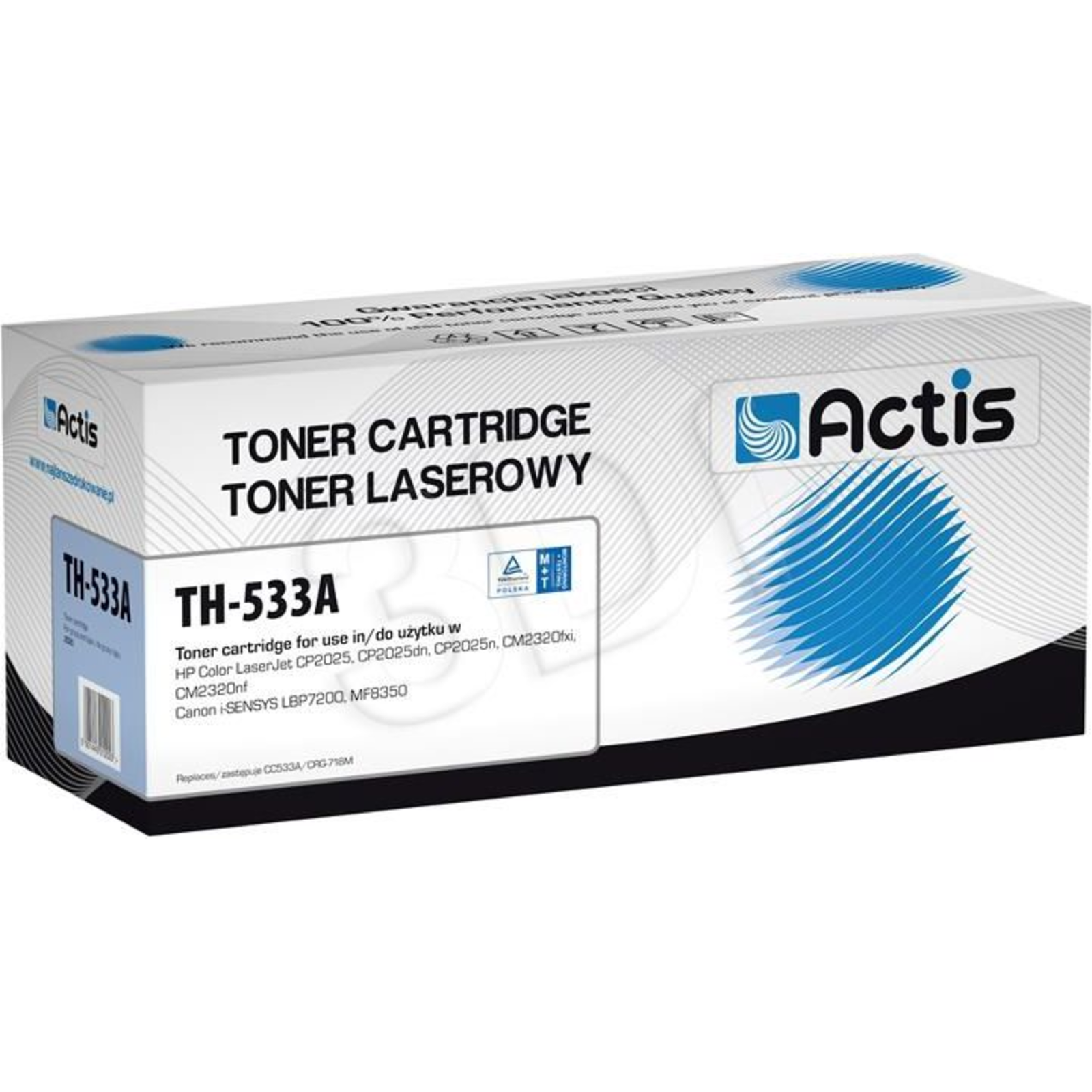 ACTIS TH-533A Toner Replacement HP 304A CC533A Canon CRG-718M Standard 3000 Pages Red