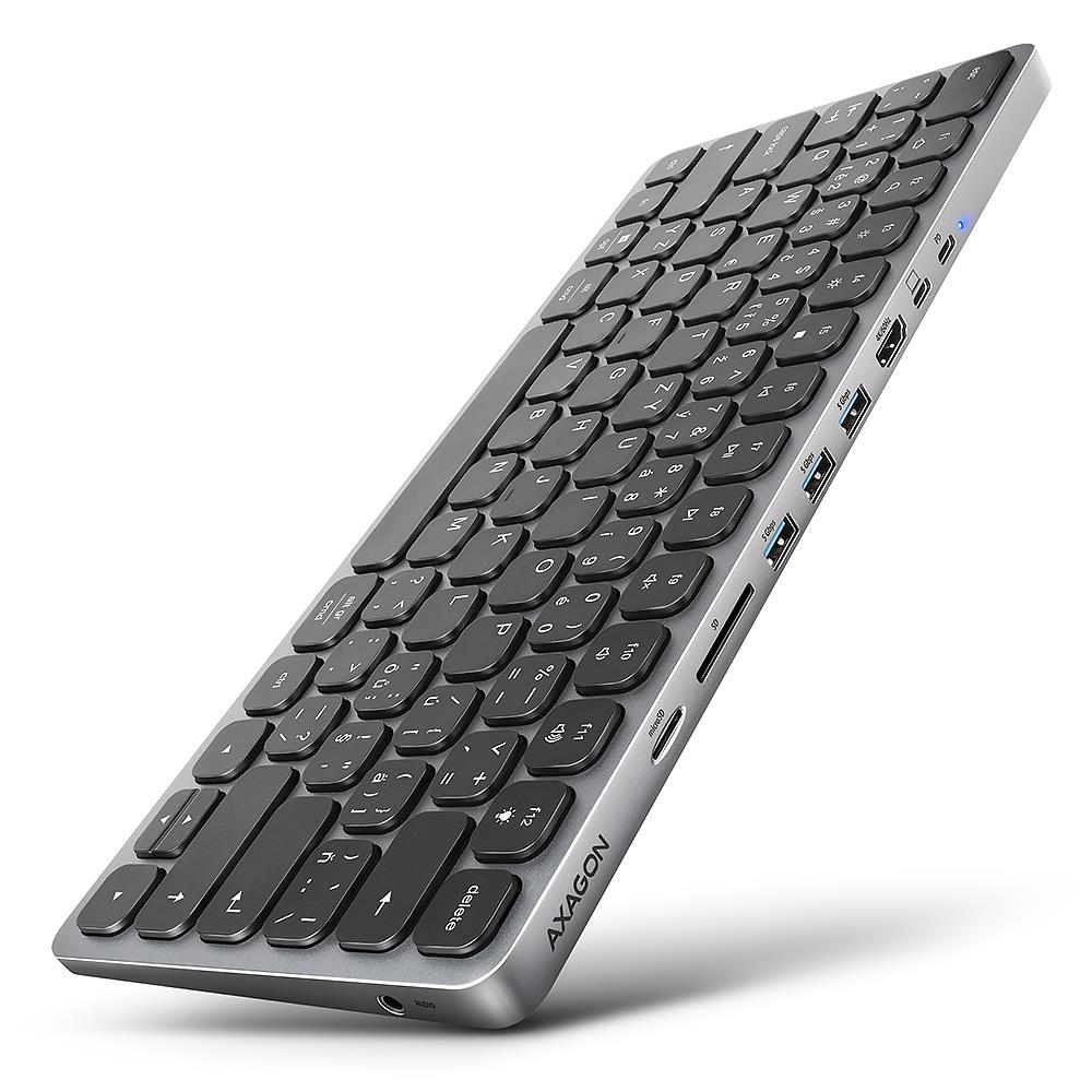 KEYBOARD + I/O HUB 9IN1/0.6M HMC-KB-CS AXAGON