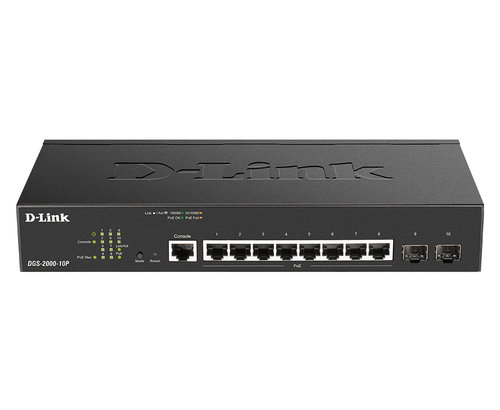 10-PORT GB POE MANAGED SWITCH - 8X RJ-45 2X SFP FANLESS 65W POE