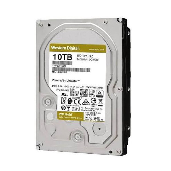 10TB Western Digital Gold, 7200RPM, SATA 6Gbs, 256MB Cache, 3.5, Internal Hard Drive (Pulled - 1Y Warranty)