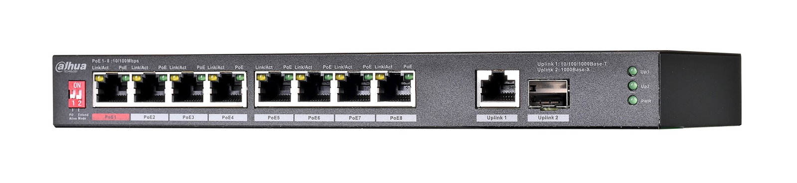 Dahua Technology PoE PFS3110-8ET1GT1GF-96 Unmanaged Gigabit Ethernet (10/100/1000) Power over Ethernet (PoE) Black