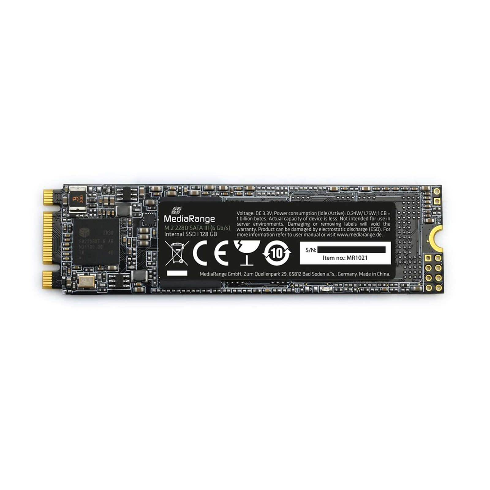 MediaRange Internal M.2 2280 SATA 6 Gb/s-3D TLC Nand 128GB