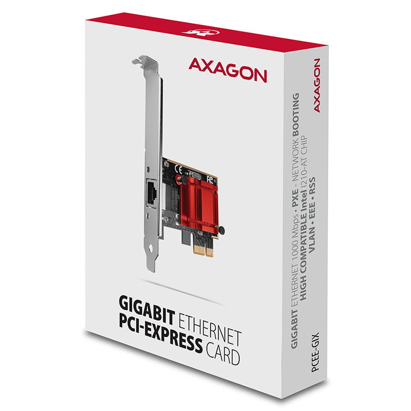 AXAGON PCEE-GIX PCIe-Adapter, Gigabit Ethernet, Intel i210-AT - RJ45