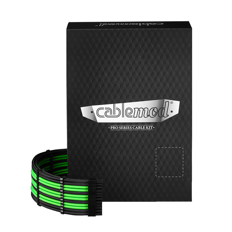 CableMod C-Series PRO ModMesh 12VHPWR Cable Kit for Corsair RM, RMi, RMx (Black Label) - black/light green