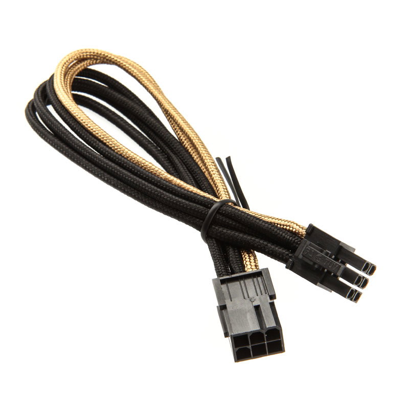 SilverStone 6-Pin-PCIe zu 6-Pin-PCIe cable 250mm - black/gold