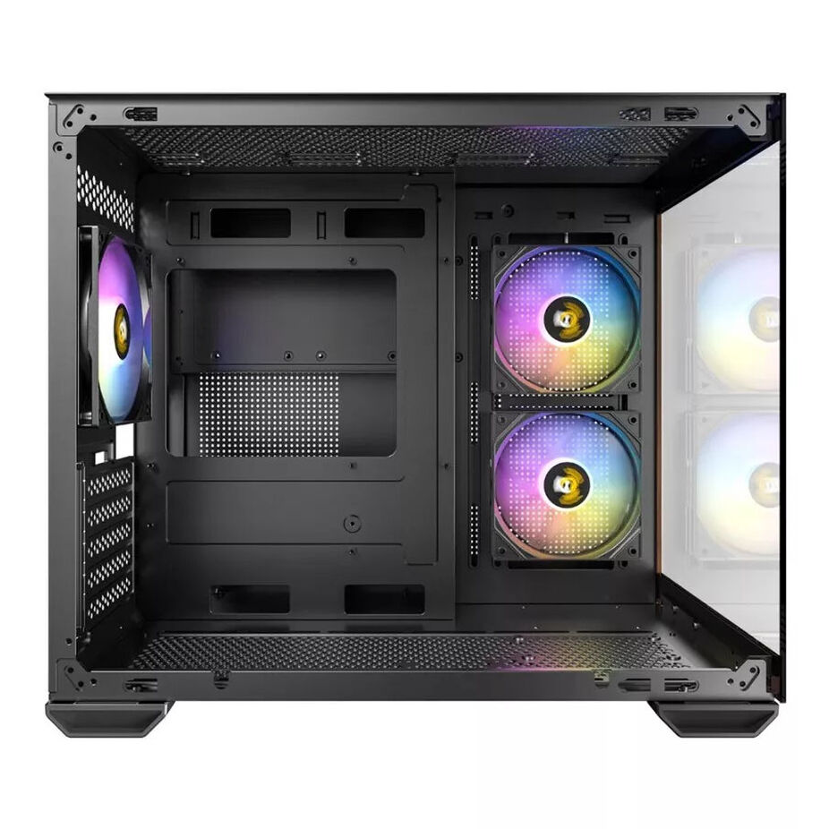 Antec CX600M Wood PC case, Mini-Tower, Micro-ATX, Tempered Glass - black, Holz