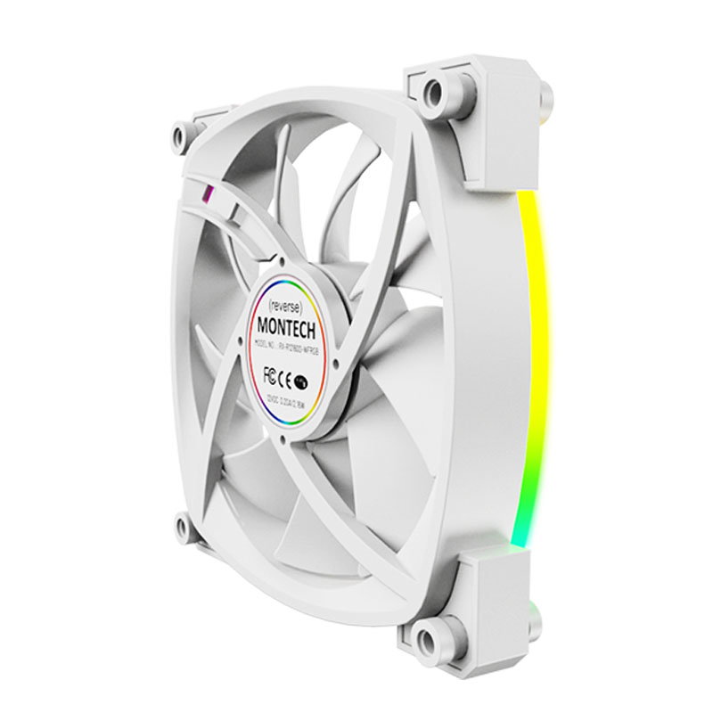 Montech RX120 PWM ARGB Reverse fan - 120mm, white