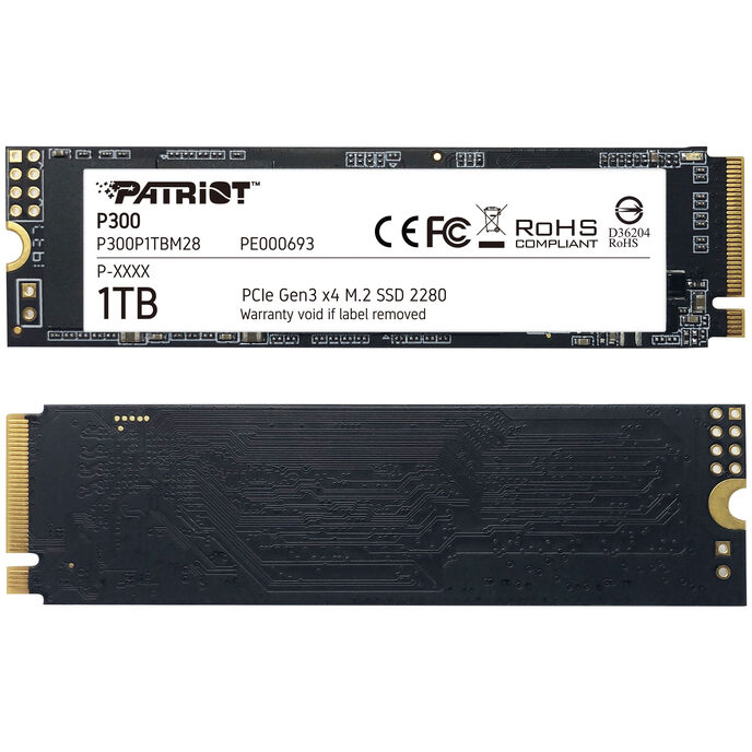 Patriot P300 NVMe SSD, PCIe 3.0. M.2 Typ 2280 - 1 TB