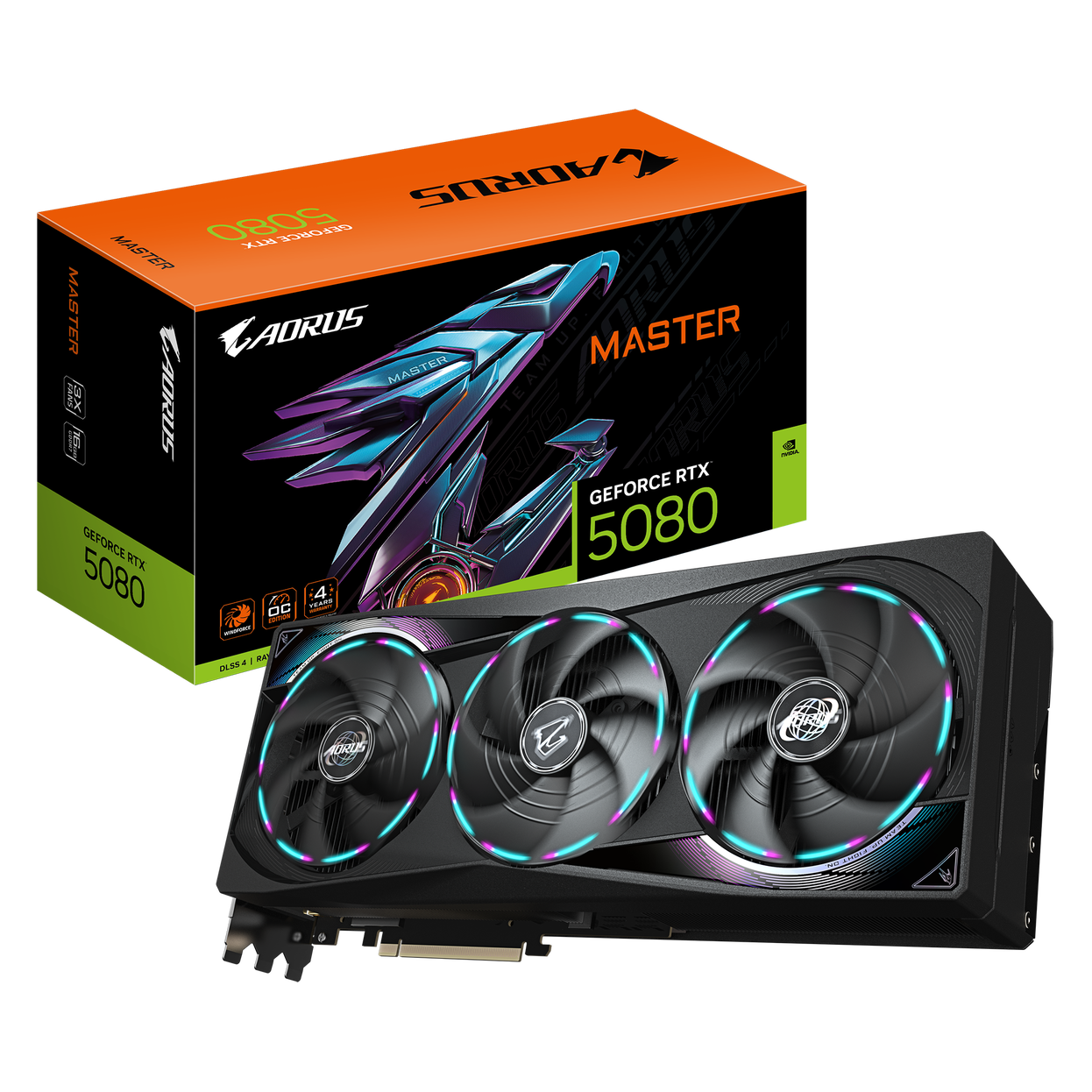 GIGABYTE Aorus GeForce RTX 5080 Master 16G, 16384 MB GDDR7